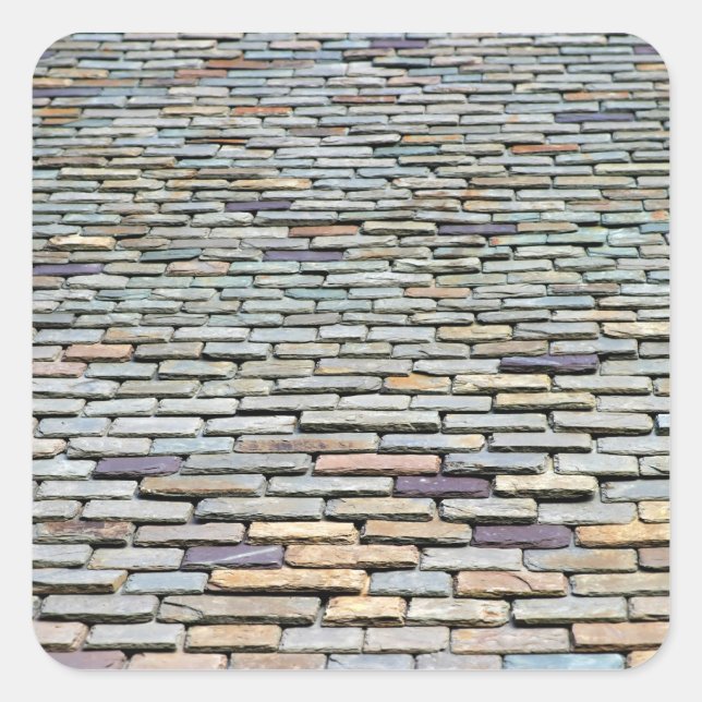 Dachziegel Quadratischer Aufkleber (Vorderseite)