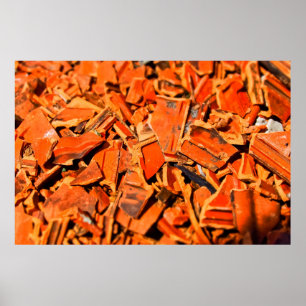 Dachziegel, rote Dachpaneele Poster