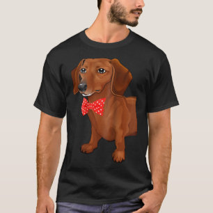 Dackel-2-seitiger langer Dacshund mit bow-Krawatte T-Shirt