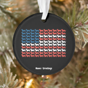 Dackel 4. Juli American Flag Patriotic Ornament