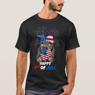 Dackel 4. Juli Amerikanische Flagge Rotes Weiß Bla T-Shirt