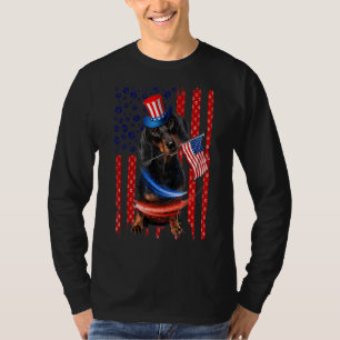 Dackel 4. Juli Hunde Männer Frauen amerikanische F T-Shirt