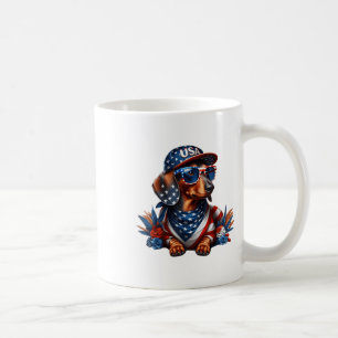 Dackel 4. Juli Patriotische Hunde Dackel 4 Kaffeetasse