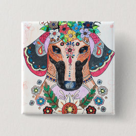 Dackel Abzeichen Button