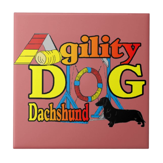 Dackel_Agility Fliese (Vorderseite)