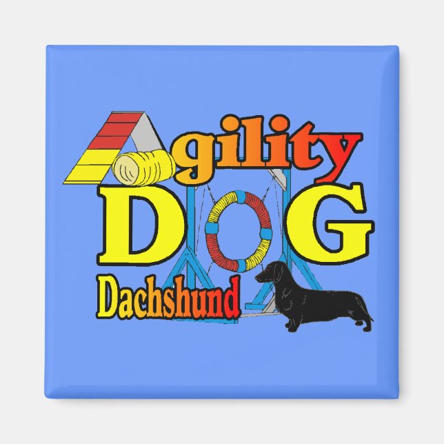 Dackel_Agility Geschenke Magnet (Vorne)