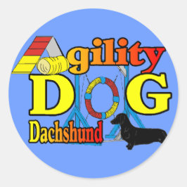 Dackel_Agility Geschenke Runder Aufkleber