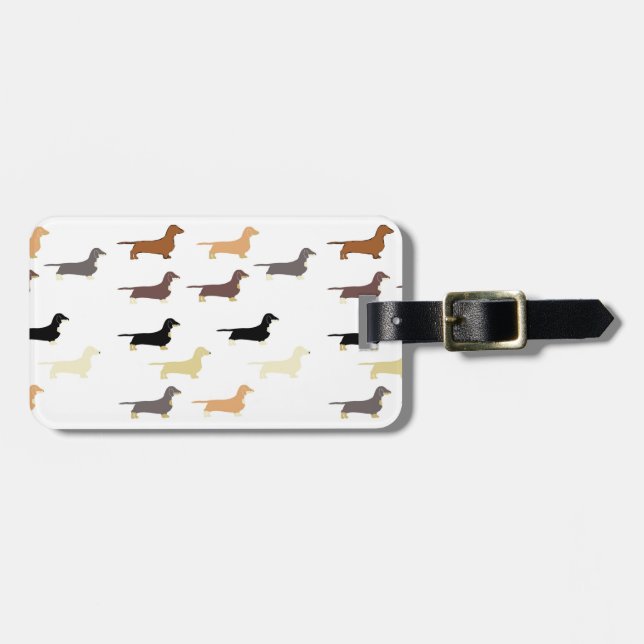 Dackel alle Farbsilos Gepäckanhänger (Vorderseite horizontal)