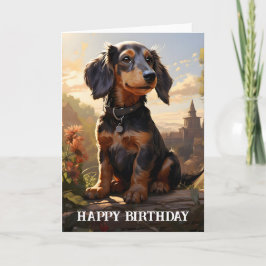 Dackel am Geburtstag Karte