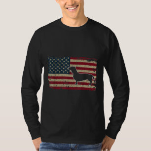 Dackel America Flag Patriotic Weiner Dog T-Shirt