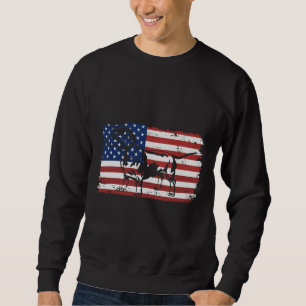 Dackel America Flag Retro American Flag Dachshu Sweatshirt