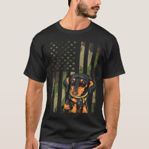 Dackel American Flag Camouflage 4. Juli Dackel T-Shirt