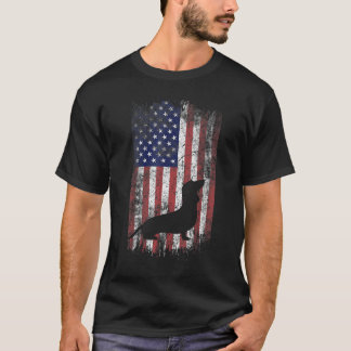 Dackel American Flag Usa Patriot Dog T-Shirt