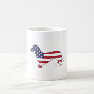 Dackel "amerikanische Flagge " Tasse