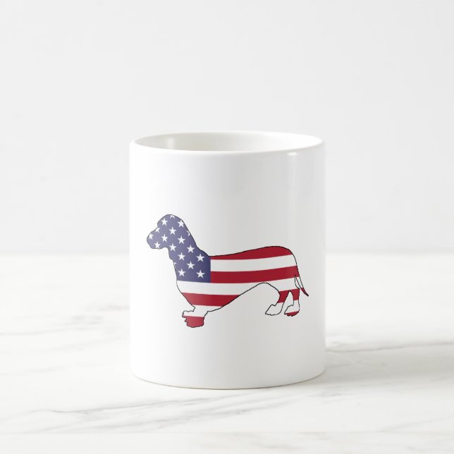 Dackel "amerikanische Flagge " Tasse (Mittel)