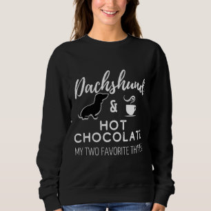 Dackel Amp Hot Chocolate Print Black Sweatshirt
