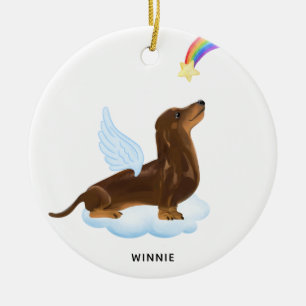 Dackel Angel Dog Personalisierte Haustiere Gedenks Keramik Ornament