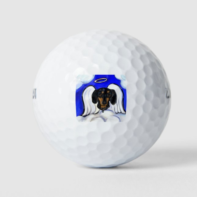 Dackel Angel Golfball (Vorderseite)