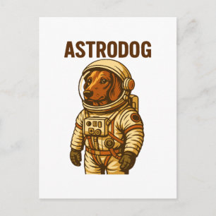 Dackel Astronaut Dackel Hund Astrodog Feiertagspostkarte