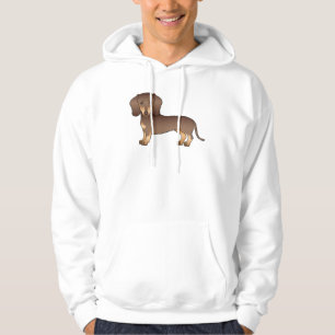 Dackel aus braunem und glattem Tee, Zeichnend Hoodie
