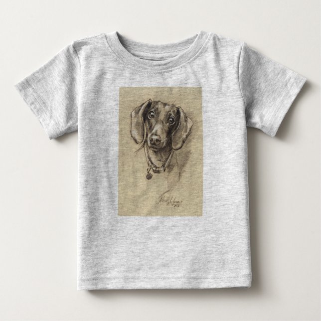 Dackel Baby T-shirt (Vorderseite)