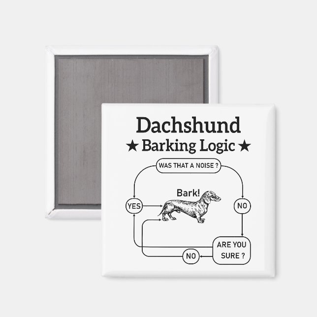 Dackel Barking Logic Funny Weiner Dog sarkastisch Magnet (Vorderseite/Rückseite)