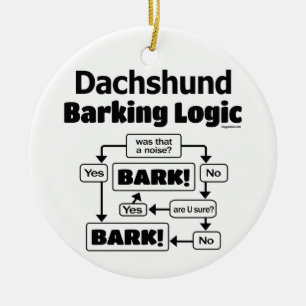Dackel Barking Logic Keramik Ornament