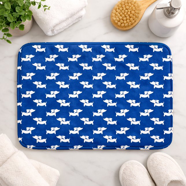 Dackel Bath Mat Blue Dackel Rug Badezimmer Matte (Dachshund Bath Mat Blue Doxie Rug Bathroom Mat)