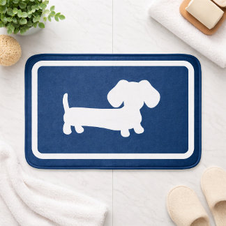 Dackel Bath Mat Navy Blue Dackel Badezimmer Rug Badematte