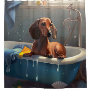 Dackel Bathtime Fun Duschvorhang
