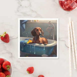 Dackel Bathtime Fun Serviette