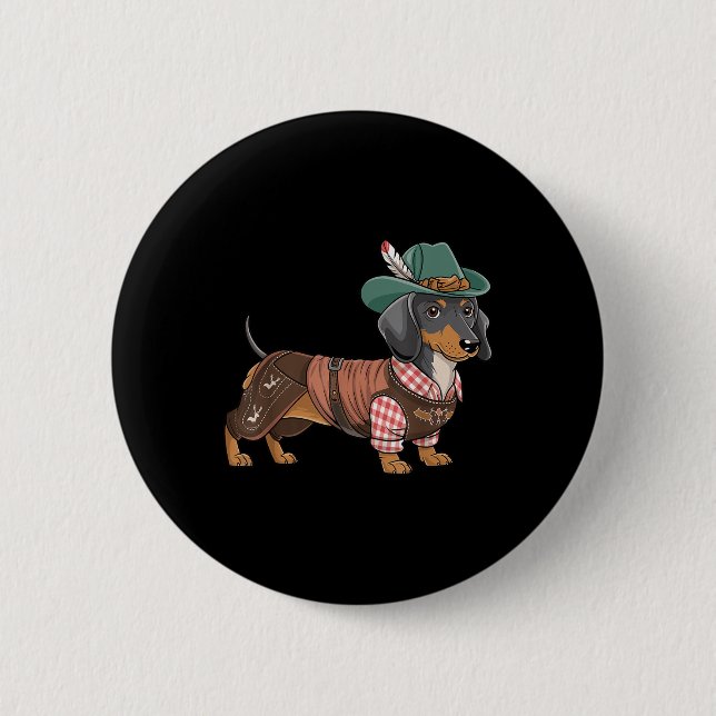 Dackel Bavarian Weiner Sausage _1 Button (Vorderseite)