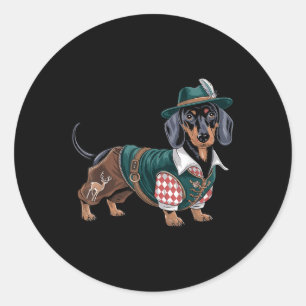 Dackel Bavarian Weiner Sausage _3 Runder Aufkleber