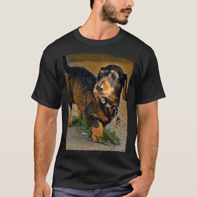 Dackel Bayerischer Dackel Hund T-Shirt (Vorderseite)