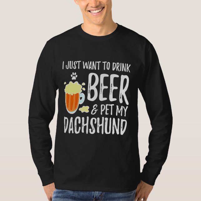 Dackel Beer Dog Mama T-Shirt (Vorderseite)