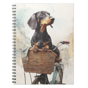 Dackel Bicycle Basket Notebook Notizblock