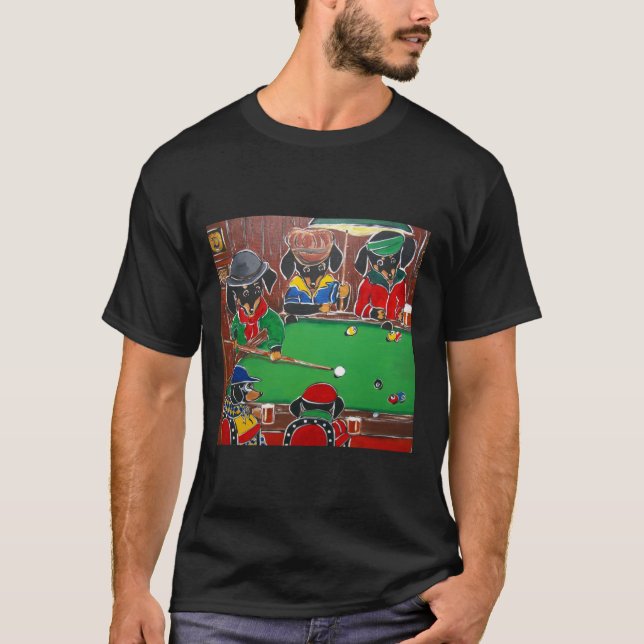 Dackel Billiards T-Shirt (Vorderseite)