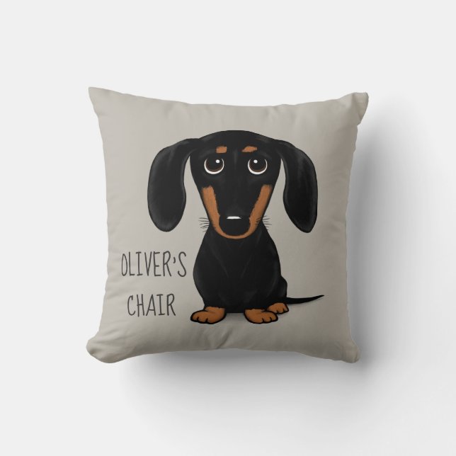 Dackel Black and Tan| Dackel Hund Personalisiert Kissen (Vorderseite)