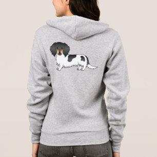 Dackel Black and Tan Piebald Long Hair Hund Hoodie