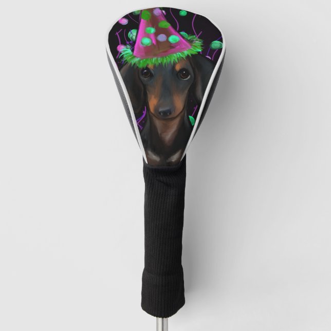 Dackel Black & Tan Golf Headcover (Vorderseite)