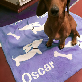 Dackel Blanket Lila Personalisierte Dackel Mamas Fleecedecke