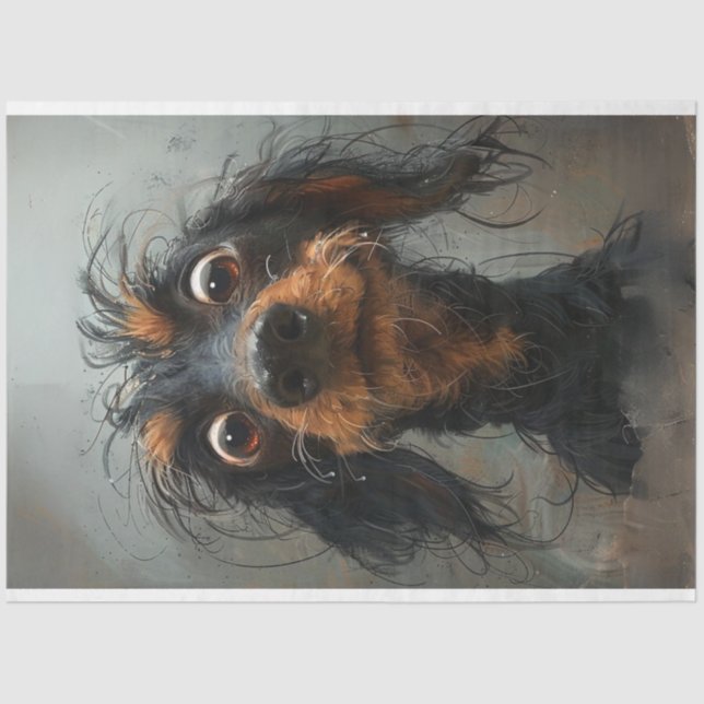 Dackel Blinky Dog Decoupage Seidenpapier (Vorderseite)