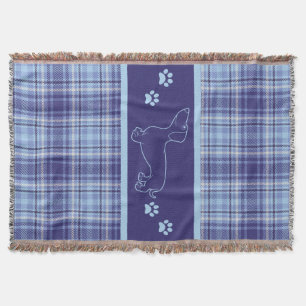 Dackel Blues Kariert Throw Blanket Decke