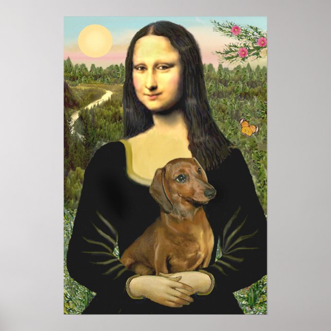 Dackel (braun1) - Mona Lisa Poster (Vorne)