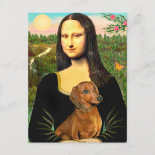 Dackel (braun1) - Mona Lisa Postkarte