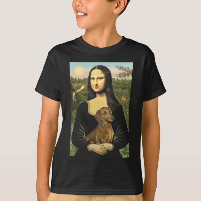 Dackel (braun1) - Mona Lisa T-Shirt (Vorderseite)