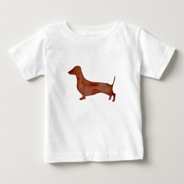 Dackel Brown Dog Baby Fine Jersey T - Shirt, Baby T-shirt (Vorderseite)