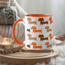 Dackel Browns & Orange Herbstfarben Dackel Liebe