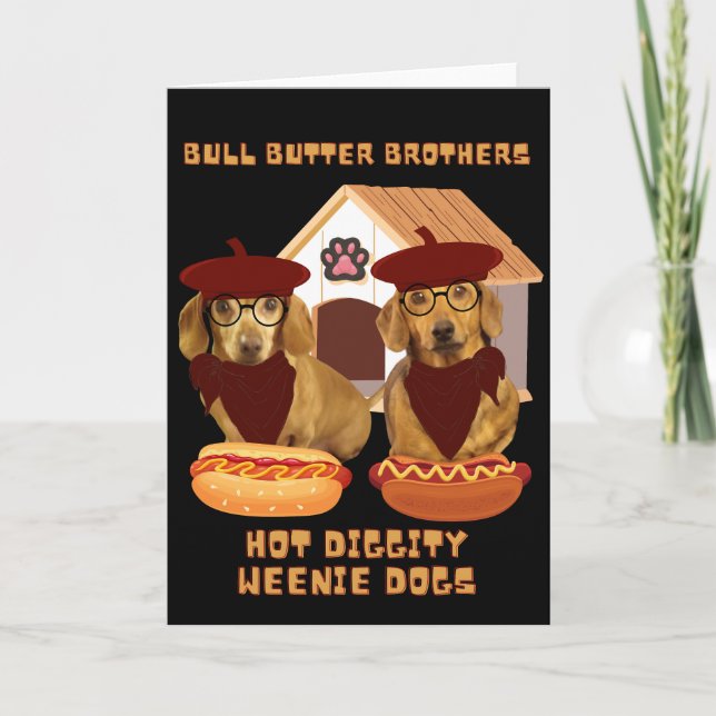 Dackel Bull Butter Brothers Note Card (Vorderseite)