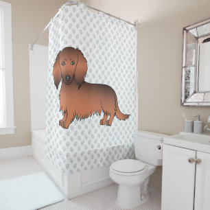Dackel Cartoon Dog & Paws Duschvorhang